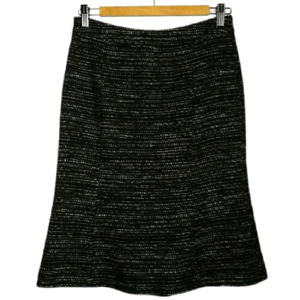 GÉRARD DAREL Winter French Tweed Brown Tulip Virgin Wool Skirt Size 4 NWT